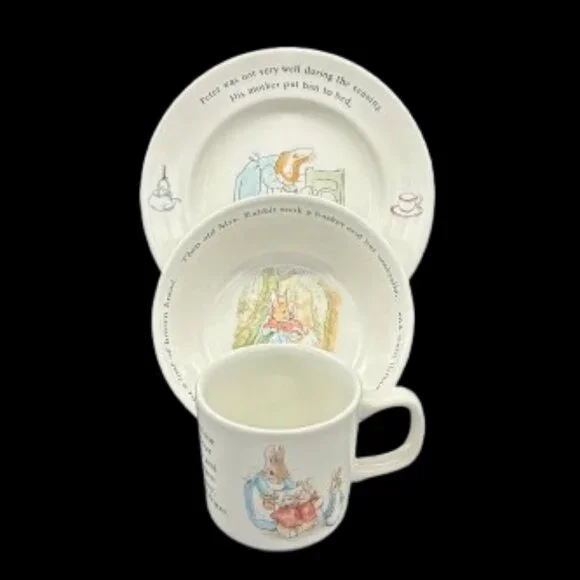 Wedgewood Peter Rabbit Beatrix Potter Children's 3pc Dish Set NWOB - Picture 1 of 7